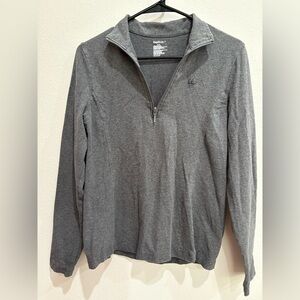 Gapbody Women’s Classic Cotton Gray Quarter-zip Long Sleeve Pullover, Medium